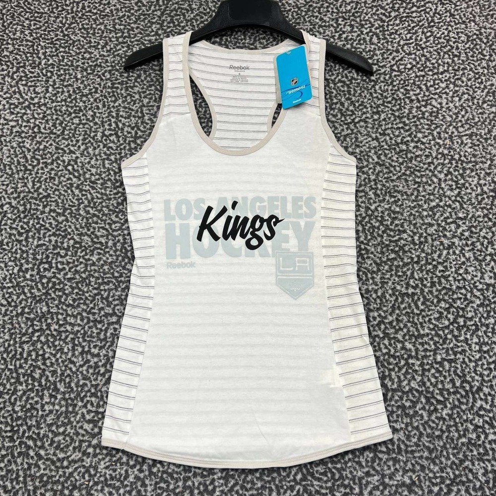 Los Angeles LA Kings Shirt Women Small Gray Reebok Sleeveless Racerback New